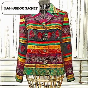 💐SAG HARBOR DRESS PETITE🌺 size 6P jacket floral